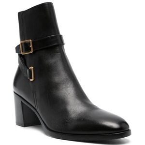 Saint Laurent Dorian 70mm Calfskin Buckle Ankle Booties